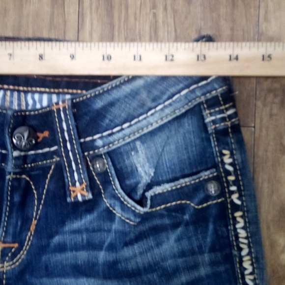Rock Revival NWOT Women's 26 Bootcut Ameli Embellished Embroidered Distressed - Picture 10 of 13
